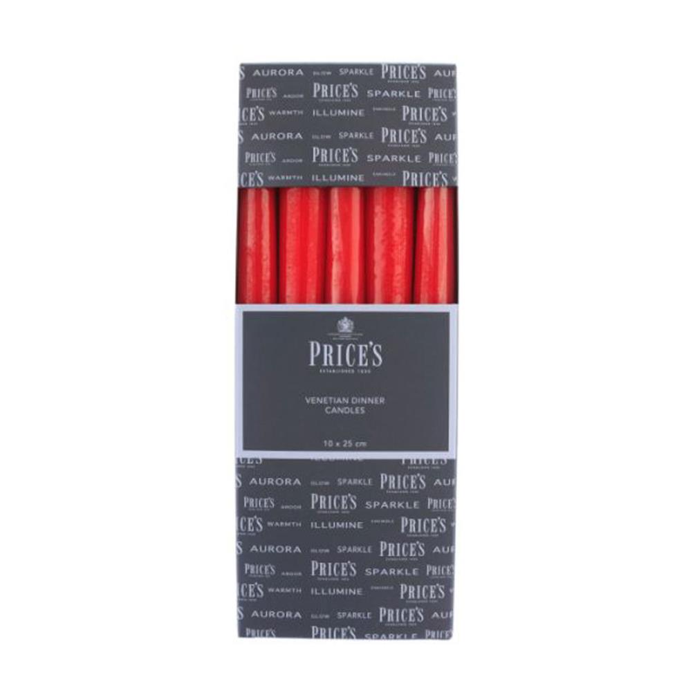 Price's Venetian Red Wrapped Dinner Candles 25cm (Pack of 10) £14.39